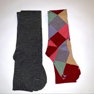 Over the knee acrylic sock set black diamonds